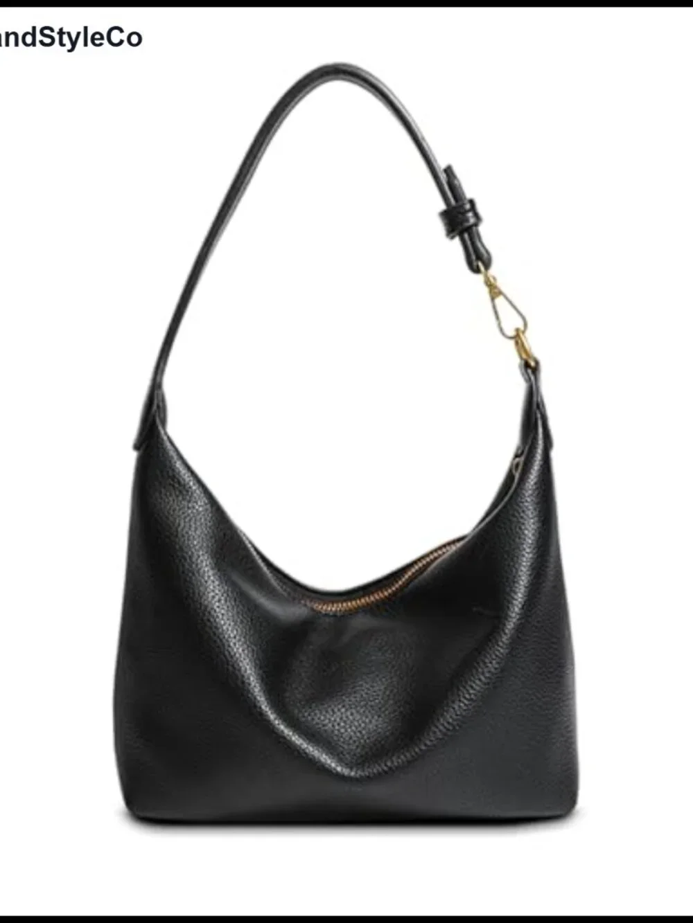 Small Hobo Bag Soft PU Leather Slouchy Shoulder Purse Zip Everyday Handbag